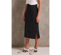 Street One Studio Frauen Rippstruktur Bleistiftrock in Schwarz, Gr: 32