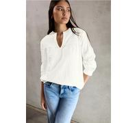 Street One Studio - Seersucker Bluse mit Rüschen weiß - Gr. - 42