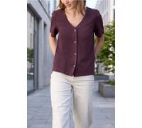 Street One Studio Frauen Shirt mit V-Neck und Knopfleiste in Lila, Gr: 36