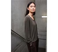 Street One Studio Frauen Silk-Look V-Neck Shirt in Braun, Gr: 44