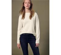 Rundhalspullover STREET ONE STUDIO, Damen, Gr. 42, soft beige, Stoff, 30% Polyester, 29% Polyacryl, 21% Viskose, 20% Nylon, unifarben, comfort fit normal, Rundhals, abgesteppt, Pullover Rundhalspullov