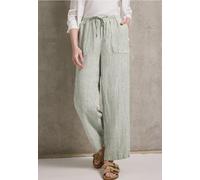 Street One Studio Frauen Straight Leg Leinenhose in Grün, Gr: 44