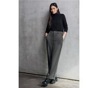 Stoffhose STREET ONE STUDIO, Damen, Gr. 42, Länge 30, anthrazit melange, Stoff, 73% Polyester, 23% Viskose, 4% Elasthan, unifarben, comfort fit lang, Hosen, High Waist (66907717-42) anthrazit melange