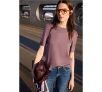 Rundhalsshirt STREET ONE STUDIO, Damen, Gr. 40, hazy rose, Web, 50% Modal, 50% Baumwolle, unifarben, normal normal, Rundhals, Bündchen, Shirts Rundhalsshirt, mit Rundhalsausschnitt (37475215-40) hazy