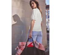 Street One Studio - T-Shirt mit femininen Puffärmeln und Rundhalsausschnitt weiß - Gr. - 38