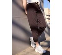 Culotte STREET ONE STUDIO, Damen, Gr. 46, Länge 28, mahogany braun, Web, 58% Baumwolle, 42% Viskose, unifarben, loose fit knöchelfrei, Hosen Culotte, Middle Waist (54896609-46) mahogany braun