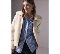 Street One Studio Frauen Teddy Jacke mit Details in Weiß, Gr: 38