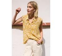 Street One Studio Frauen Top mit Kragen und floralem Muster in Gelb, Gr: 46