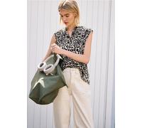 Street One Studio Frauen Top mit Kragen und floralem Muster in Schwarz, Gr: 42