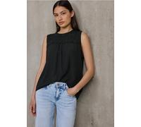 Street One Studio Frauen Top mit Mesh-Detail in Schwarz, Gr: 38
