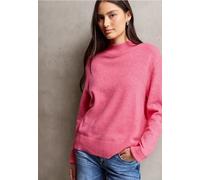 Strickpullover STREET ONE STUDIO, Damen, Gr. 40, rosa (candy pink meliert), Stoff, 30% Polyester, 27% Polyacryl, 23% Polyamid, 20% Viskose, unifarben, normal normal, hoch geschlossener Ausschnitt, Str