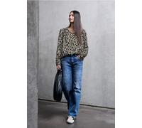 Tunika STREET ONE STUDIO, Damen, Gr. 46, morn beige, Web, 100% Viskose, animal-print, V-Ausschnitt, elastischer Bund, Tuniken (97259028-46) morn beige