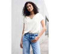 Street One Studio Frauen Viskosebluse mit Raffung in Weiß, Gr: 34