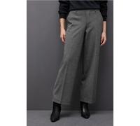 Street One Studio Frauen Wide Leg Herringbone Hose in Schwarz, Gr: 42