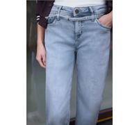 Loose-fit-Jeans STREET ONE STUDIO, Damen, Gr. 36, Länge 30, blau (light blau wash), Jeans, 85% Baumwolle, 9% Polyester, 4% Elastomultiester, 2% Elasthan, unifarben, lang, Jeans, mit Wide Legs (8802881