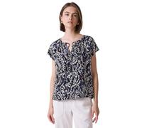 Street One Studio Gemusterte Bluse mit Raffung Dark Void Blue 42