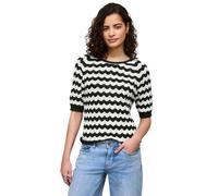 Street One Studio Frauen Gemusterter Pullover in Schwarz, Gr: 38