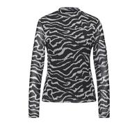 Langarmbluse STREET ONE STUDIO, Damen, Gr. 38, flint grau, Stoff, Obermaterial: 95% Polyester, 5% Elasthan; Futter: 100% Viskose, gemustert, normal normal, hoch geschlossener Ausschnitt, abgesteppt, B