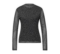 Street One Studio Frauen Gemustertes Mesh-Shirt in Schwarz, Gr: 44
