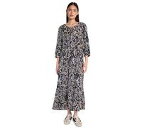 Maxikleid STREET ONE STUDIO, Damen, Gr. 34, EURO-Größen, blau (schwarz void blau), Stoff, 100% Viskose, bedruckt, regular fit lang, Rundhals, Bündchen, Kleider, aus Viskose (25382624-34) schwarz void