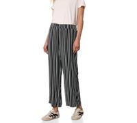 Culotte STREET ONE STUDIO, Damen, Gr. 42, Länge 28, schwarz-weiß (schwarz), Stoff, 100% Viskose, gestreift, loose fit normal, Hosen Culotte, satinierte Viskose (15331937-42) schwarz