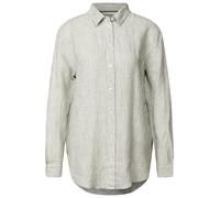 Street One Studio - Gestreifte Leinen-Hemdbluse grün - Gr. - 38