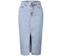Jeansrock STREET ONE STUDIO, Damen, Gr. 36, ultrableached wash, Jeans, 98% Baumwolle, 2% Elasthan, unifarben, casual, regular fit wadenlang, Röcke, mit Schlitz (55089441-36) ultrableached wash