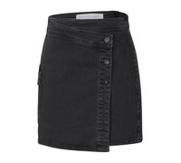 Street One Studio Frauen Jeansrock in Wickel-Optik in Schwarz, Gr: 34