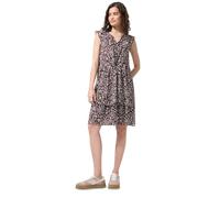 Sommerkleid STREET ONE STUDIO, Damen, Gr. 38, EURO-Größen, very berry, Stoff, Obermaterial: 100% Polyester. Unterkleid: 100% Modal, geblümt, comfort fit knieumspielend, Rundhals, Volant, Kleider Somme