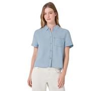 Street One Studio Frauen Kurzarm Hemdbluse aus Lyocell in Blau, Gr: 36