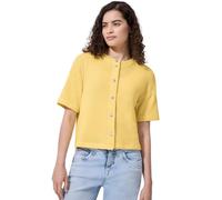 Street One Studio Kurzarm Jacke im Strick-Look mit Rundhals snap Yellow 44