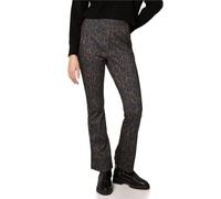 Bootcuthose STREET ONE STUDIO, Damen, Gr. 38, Länge 30, schwarz, Stoff, 67% Polyester, 28% Viskose, 5% Elasthan, animal-print, skinny fit lang, Hosen, High Waist (28126066-38) schwarz