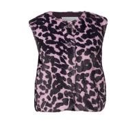 Fake Fur Weste mit Rundhals und Print