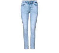 Skinny-fit-Jeans STREET ONE STUDIO, Damen, Gr. 31, Länge 28, ultra bleach random, Jeans, 79% Baumwolle, 15% Polyester, 4% Elastomultiester, 2% Elasthan, unifarben, knöchelfrei, Jeans, Middle Waist (64
