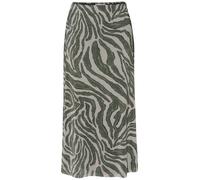 Street One Studio - Mesh-Midirock mit Animal-Print und elastischem Bund grün - Gr. - 44