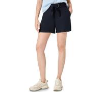 Shorts STREET ONE STUDIO, Damen, Gr. 44, schwarz (maritime blau), Stoff, 100% Viskose, unifarben, loose fit kurz, Hosen Shorts, Elastikbund mit Tunnelzug (50852740-44) maritime blau