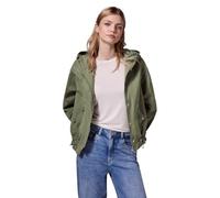 Parka STREET ONE STUDIO, Damen, Gr. 44, grün (summer khaki), Web, Obermaterial: 52% Baumwolle, 40% Polyester, 8% Polyamid; Futter: 100% Polyester, unifarben, gerade normal, ohne Ausschnitt, Bündchen, 