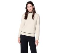 Strickpullover STREET ONE STUDIO, Damen, Gr. 40, soft beige, Web, 63% Polyester, 18% Baumwolle, 17% Polyacryl, 2% Elasthan, unifarben, normal normal, hoch geschlossener Ausschnitt, Rippbündchen, Pullo