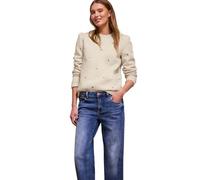 Street One Sweatshirt STUDIO – Herzstickerei, geblümt, stone sand meliert – Damen Gr. 42