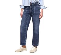Comfort-fit-Jeans STREET ONE STUDIO, Damen, Gr. 28, Länge 28, medium blau washed, Jeans, 79% Baumwolle, 15% Polyester, 4% Elastomultiester, 2% Elasthan, unifarben, knöchelfrei, Jeans, Middle Waist (56