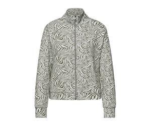 Street One Studio - Strukturierte Jacke mit Animalprint und Reißverschluss grün - Gr. - 36