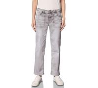 Comfort-fit-Jeans STREET ONE STUDIO, Damen, Gr. 34, Länge 28, grau (light grau random), Jeans, 84% Baumwolle, 13% Polyester, 3% Elasthan, unifarben, knöchelfrei, Jeans, Middle Waist (57019469-34) ligh