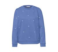 street one studio - Sweatshirt mit Herz-Stickerei und Puffärmeln blau - Gr. - 34