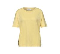 street one studio - T-Shirt mit Rundhals und Knöpfen gelb - Gr. - 40