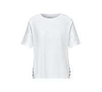 street one studio - T-Shirt mit Rundhals und Knöpfen weiß - Gr. - 38