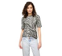 Street One Studio Frauen T-Shirt mit Rundhals und Puffärmeln in Grün, Gr: 42