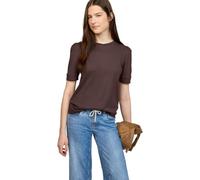 V-Shirt STREET ONE STUDIO, Damen, Gr. 44, mahogany braun, Web, 50% Modal, 50% Baumwolle, unifarben, normal normal, Rundhals, Bündchen, Shirts, Rundhalsausschnitt (48566538-44) mahogany braun