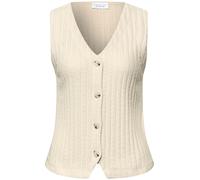 Street One Studio - Weste mit V-Neck und Knopfleiste beige - Gr. - 36