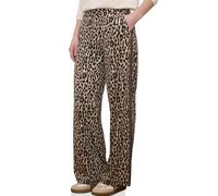 Culotte STREET ONE STUDIO, Damen, Gr. 42, Länge 30, schwarz, Stoff, 82% Polyester, 18% Elasthan, animal-print, loose fit lang, Hosen Culotte, mit Leo-Muster (63928917-42) schwarz