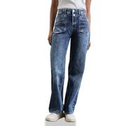 Street One Style Denim-Wide Leg,Loosefit,hw,Wideleg,mid Blue, mid Blue Random wash, 34